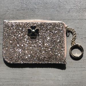 Kate Spade card holder w/ rose gold glitter